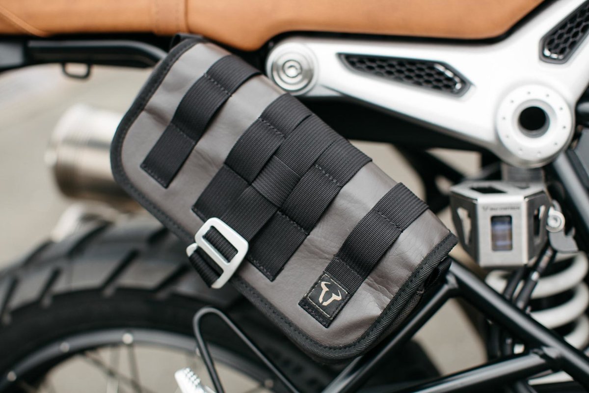 The SW-MOTECH tool bag can be mounted to handlebars or a downtube on a motorcycle and retails for $72.95