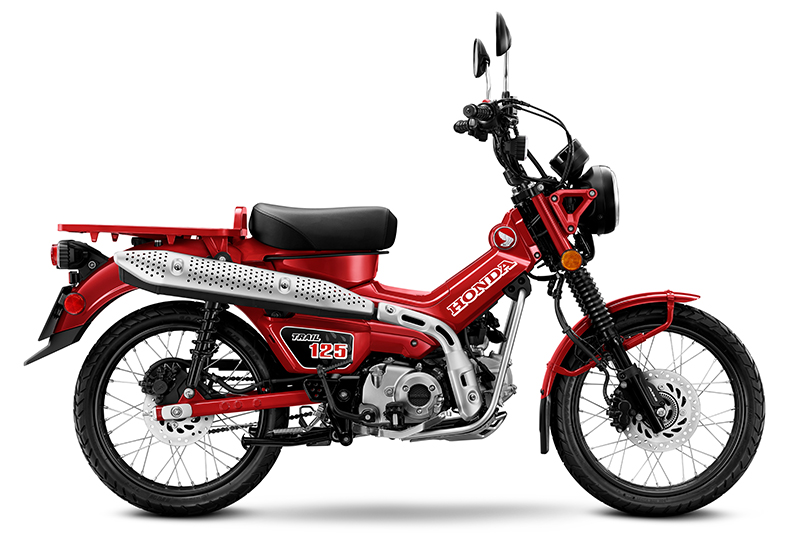 Honda’s Trail125 maintains the retro look of the 1980s version, though the original models date as far back as the 1960s.