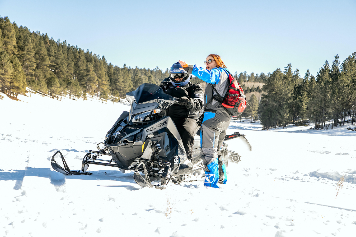 The Polaris team was very knowledgeable and gave us many riding tips along the way. Here Polaris’ Mallory Apperson gives some pointers to Porsche Taylor, who picked it up like a pro!
