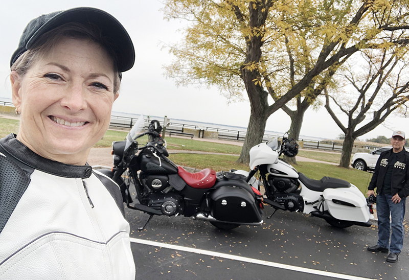 Today, my hubby and I ride two big Indian Motorcycle baggers.