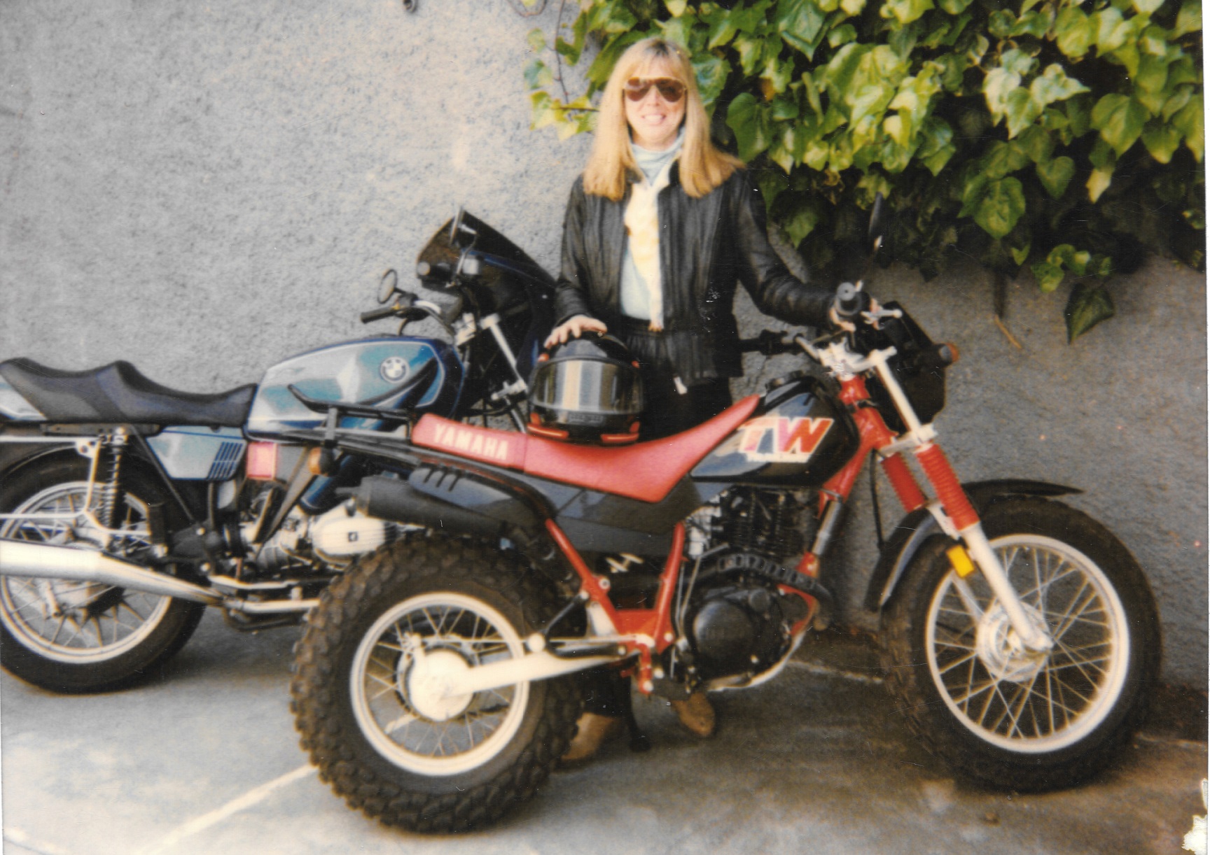 Many of us relate to learning to ride and Dodwell’s newbie foibles. Here she is with her first motorcycles, and, as she puts it, “That first ride involved one stop sign which I managed to get through doing about ten miles an hour while thinking I’m doing forty. I came to a smooth stop and didn’t lay the bike down at any point in the ride. When I finally made it back home, I literally plunked myself down and went straight to bed. My hands ached, my feet ached, my ankles hurt, and I was just grateful I made it back in one piece.” (p. 91)