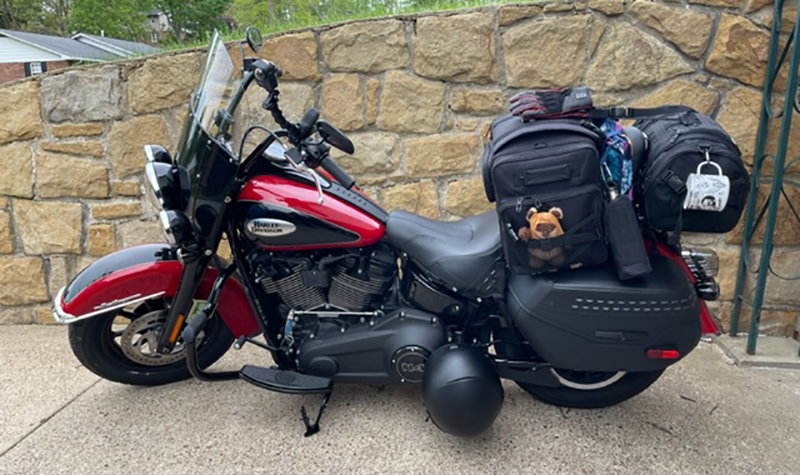 I have lots of storage for my camping gear and overnight bag and even a rack for an additional bag. Even though the Heritage Classic is a bigger motorcycle than the Street Bob, it is actually easier to ride.
