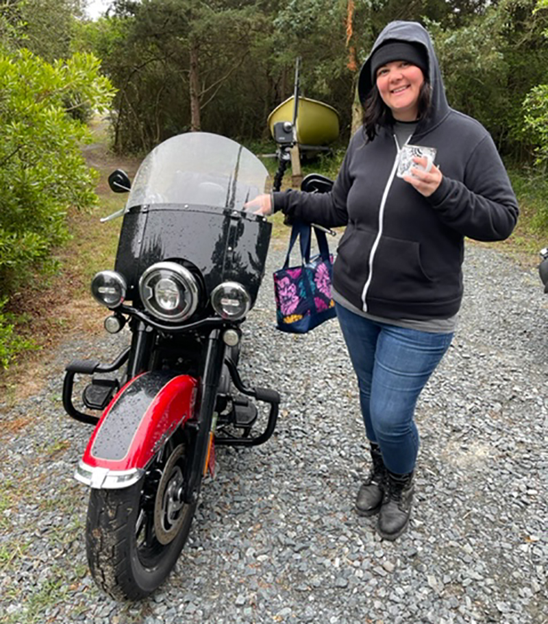Here I am in my happy place; motorcycle camping in the Outer Banks.