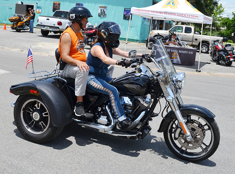 Since it was a women’s group ride, men were welcome but asked to ride in the back. This passenger literally took the back seat.