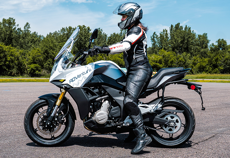 The $6,799 650 ADVentura provides a comfortable, competent street adventure touring ride at a lower cost than its closest competitors. At 33 inches, the seat height is one of the highest in the line-up, but that’s common for adventure style motorcycles.