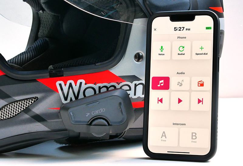 You can use the Cardo app to choose the music source, like Apple Music, Spotify, or FM radio. I like to get my music going before I start riding. The Freecom 4X offers 6 preset FM radio stations to make it easier.