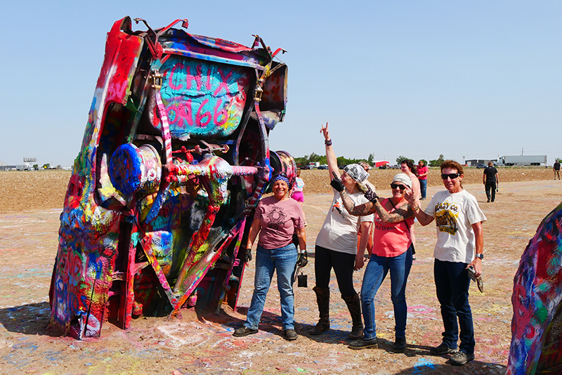 Chix on 66 vintage women riders cadillac ranch