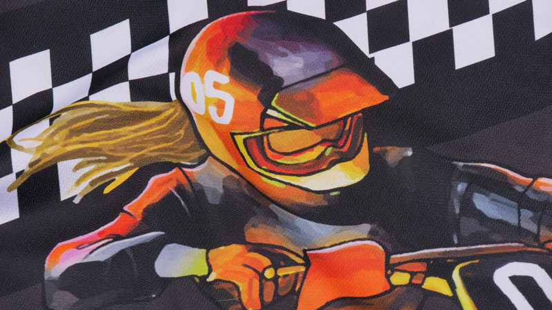 Just Ride 5 print closeup detail dirt biker