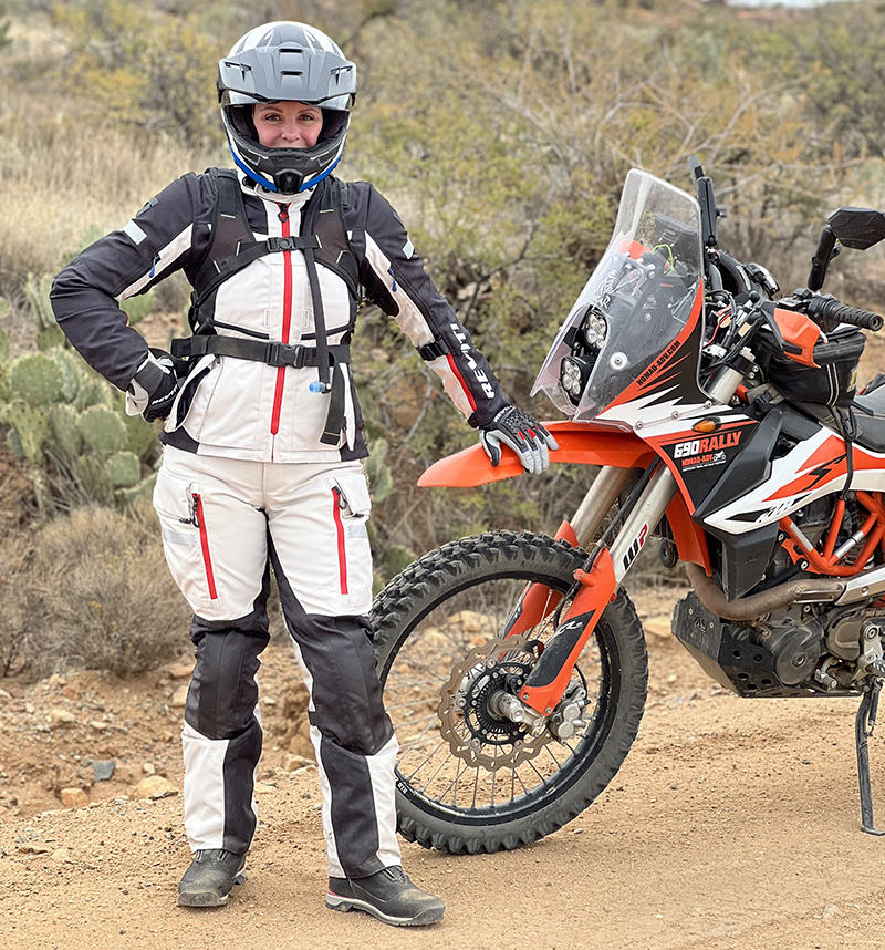 Rev'It! Sand 4 suit Sarah Schilke WomenRidersNow