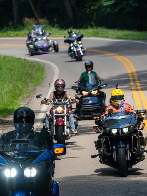 The Athena Ride for Women kicked off day two of the all womenís motorcycle rally on August 11, 2022. The day involved blessing of the bikes, a 92-mile guided ride historic Appalachian towns of the Hocking Hills, self defense and road ready workshops, and an evening social. (Photo by Srijita Chattopadhyay)