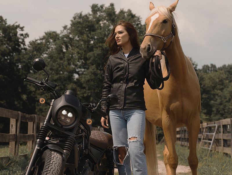 Protective Riding Apparel for Female Motorcyclists, Including Full