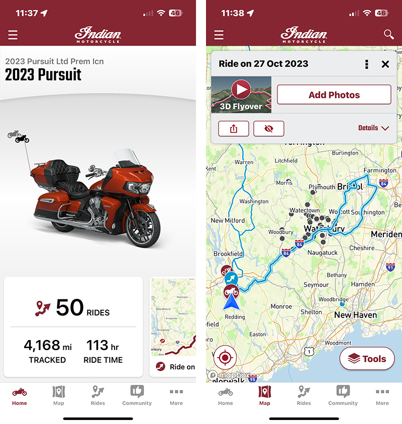 Indian Motorcycle Ride Command app