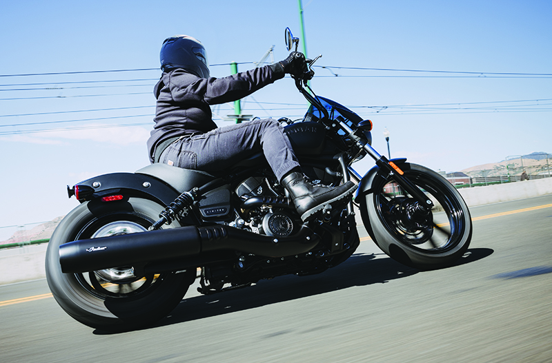 Indian Motorcycle Scout Sixty woman riding Sport Scout