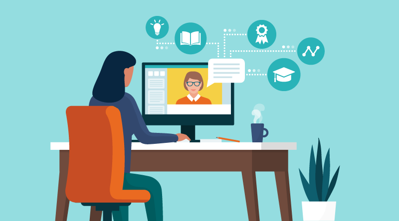 video conference illustration career change strategy