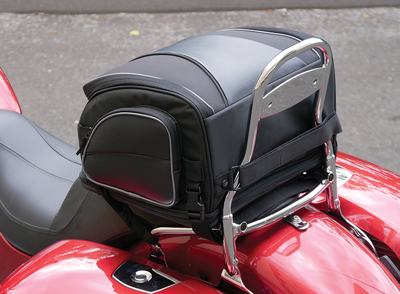 Nelson Rigg Weekender tail bag on backrest