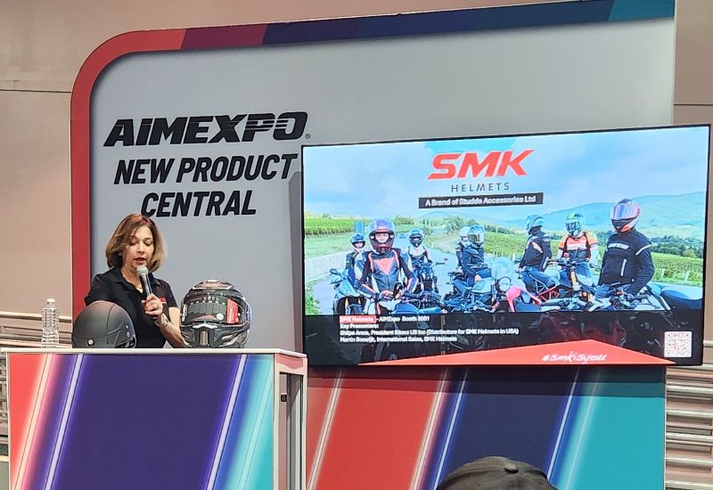 02 smk presentation Shilpa Arora presenting at AIMExpo SMK Helmets