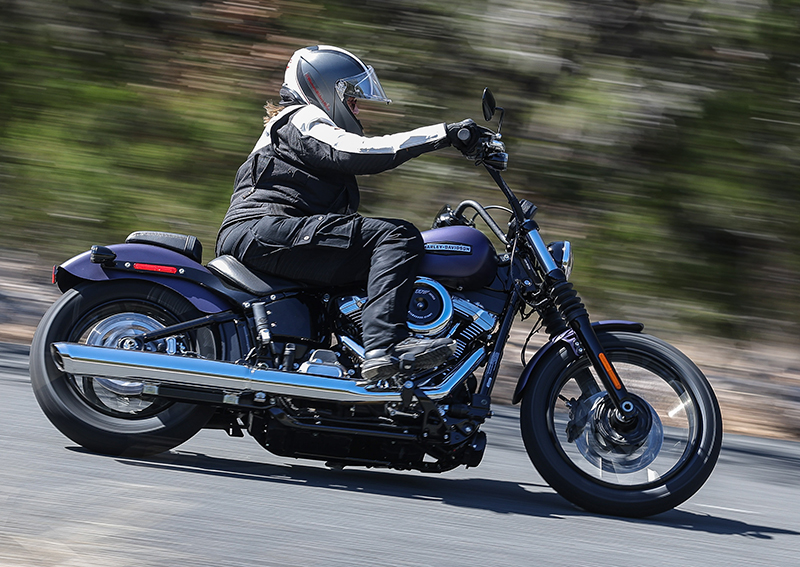 9_Riding_StreetBob_right Harley Street Bob woman rider