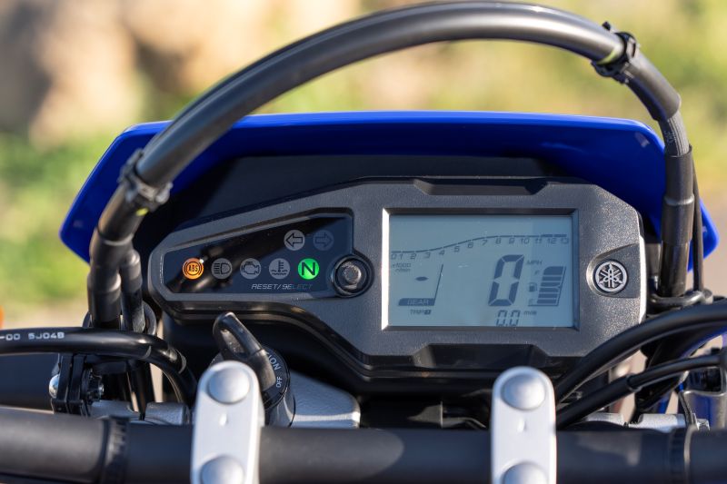 The modern high tech LCD panel is compact yet provides plenty of valuable information to the rider.